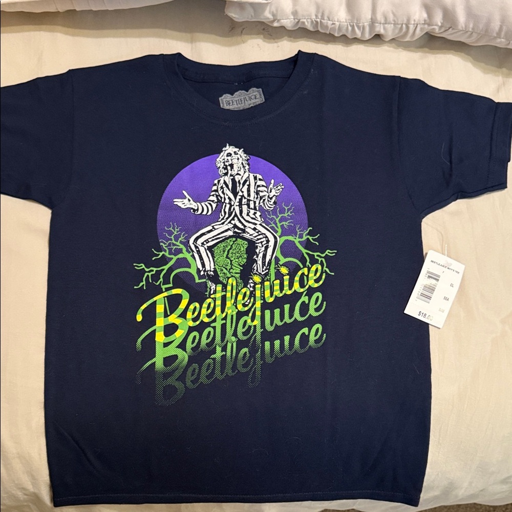 Beetlejuice Kids Short Sleeve Tee - Navy